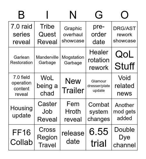 JP Fanfest Bingo Board Bingo Card