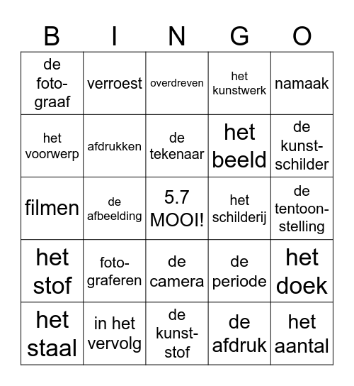 Taal op Maat gr 5 thema 7 Bingo Card