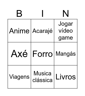 Taylan Bingo Card