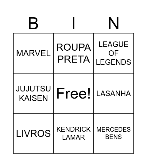 Bingo Card