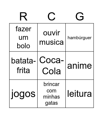 Isabella Bingo Card