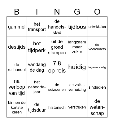 Taal op Maat gr 7 thema 8 Bingo Card