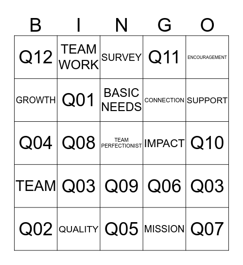 Q12 TEAM BUILDER BINGO Card