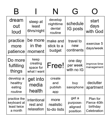 Vision 2024 Bingo Card