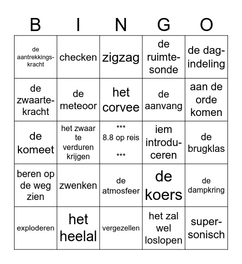 Taal op Maat gr 8 thema 8 Bingo Card