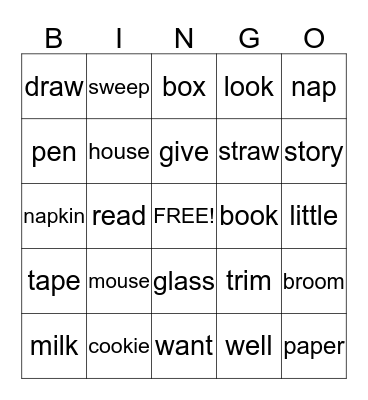 If You Give A Mouse A Cookie Bingo Card