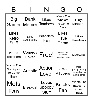 Weber Areiv's Bingo! (Normal) Bingo Card