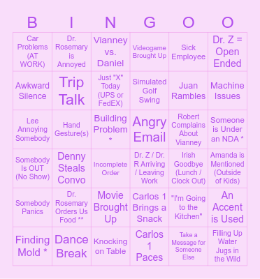 Workingo Bingo Card