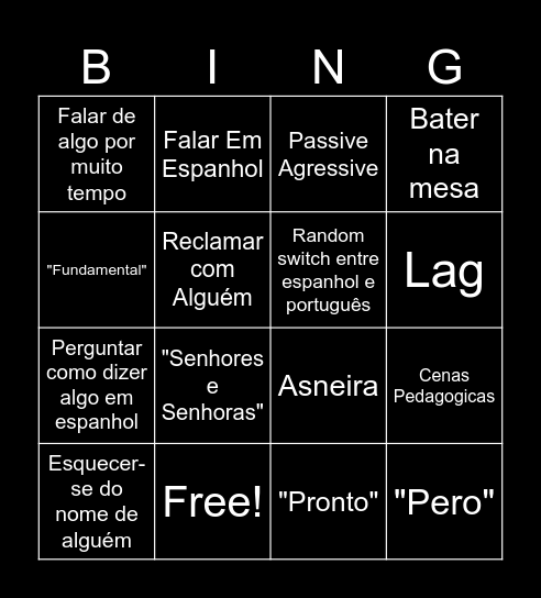 Bingo Vasco Bingo Card