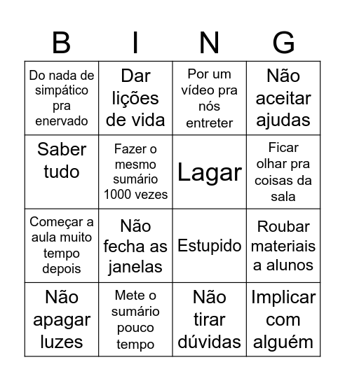 Felisberto Bingo Card