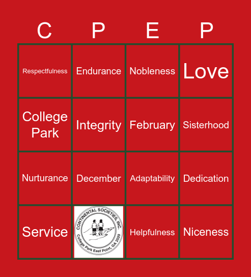 SISTERHOOD VIRTUES BINGO Card