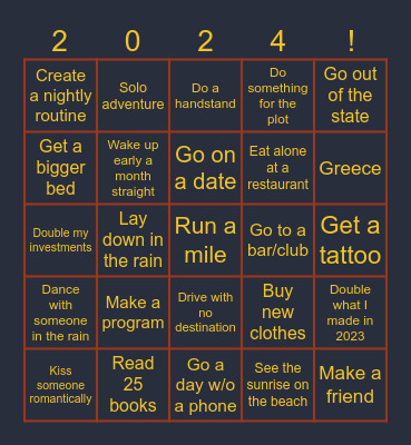 4 the plot Bingo Card