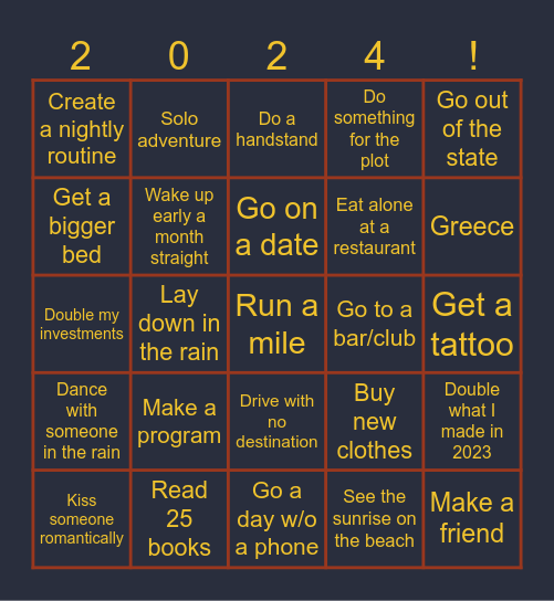 4 the plot Bingo Card