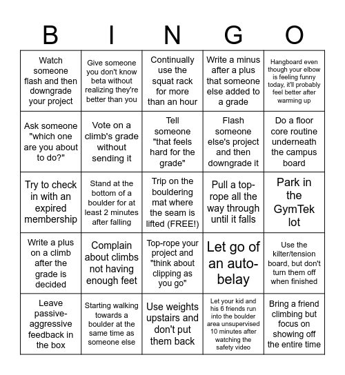 onsight bingo (real edition) Bingo Card