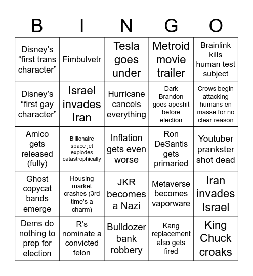 2024 Bingo Card