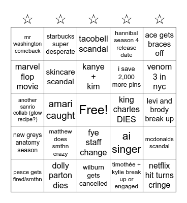 2024 bingo Card