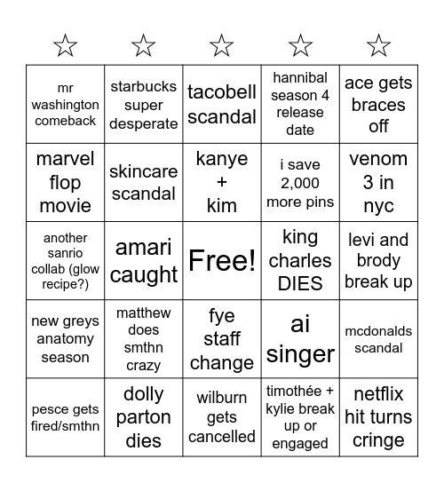 2024 bingo Card