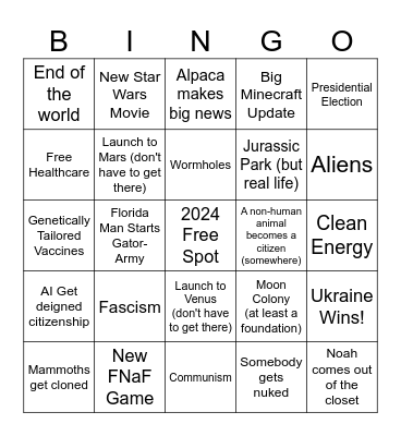 2024 Bingo Card Bingo Card