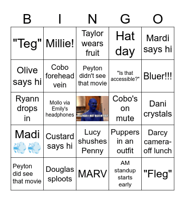 Indeed Team Bingo Card