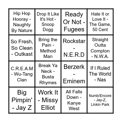 Bingo Beats HHC Bingo Card