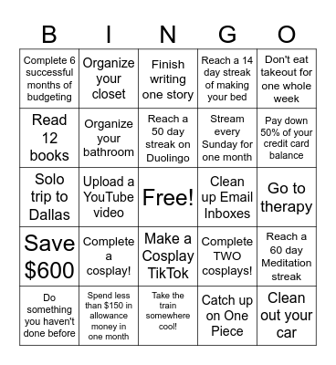 2024 Bingo Card