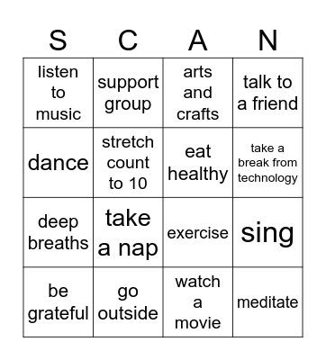 SELF-CARE BINGO Card