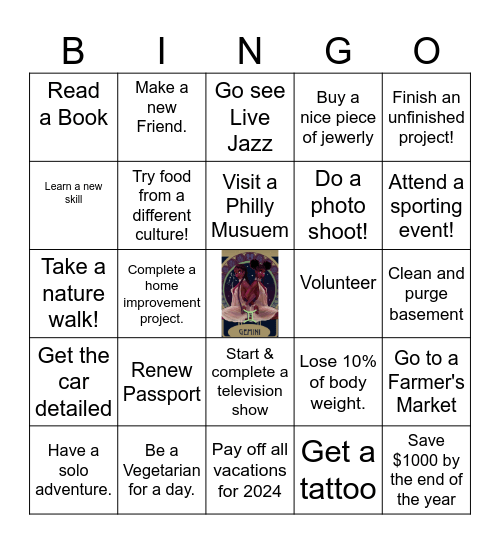 2024 Goal Bingo Card