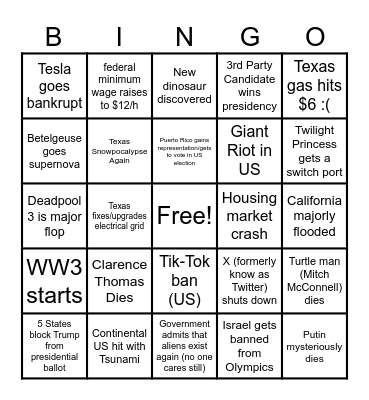 2024 Bingo Card
