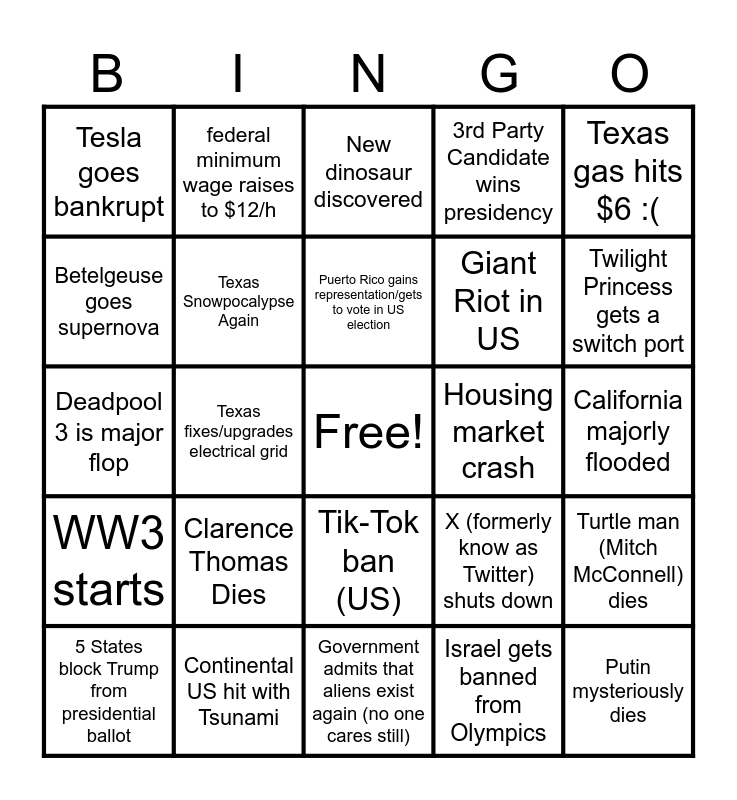 2024 Bingo Card   2024 Bingo 