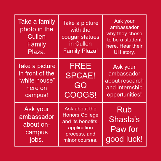 UH BINGO EDITION Bingo Card