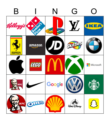 Famous Brands and Logos Bingo Card