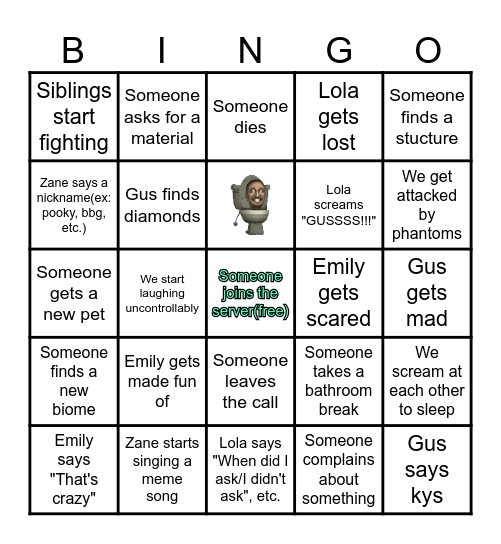 IDOntKnoW3m1 Bingo!! Bingo Card