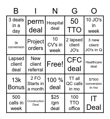 2024 Focus Bingo Card