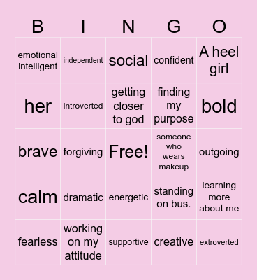 I AM Bingo Card