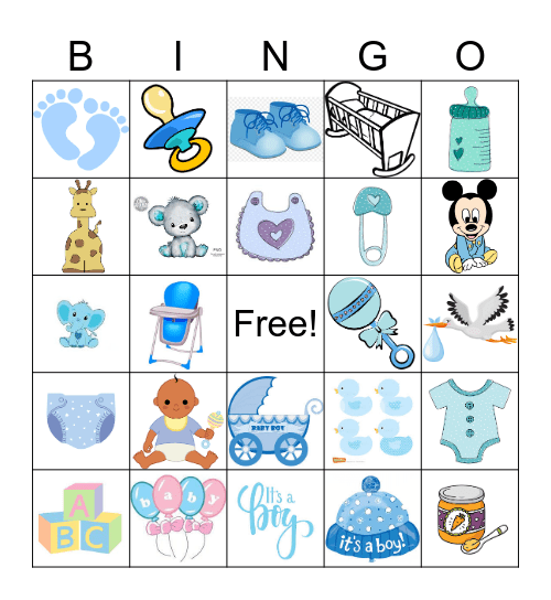 Baby Shower Bingo Card