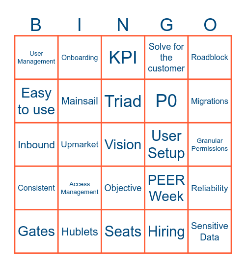 Access Management All-Hands Bingo! Bingo Card