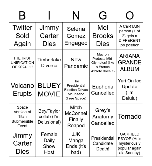 2024 Bingo Card