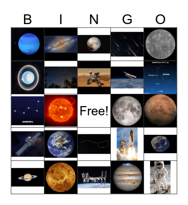 Outer Space Bingo Card