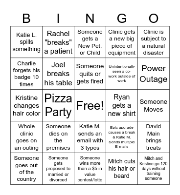 Notorious SMC 2024 Bingo Card