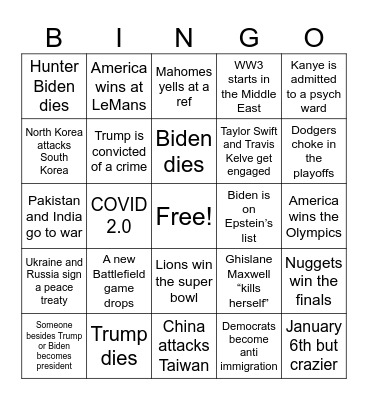2024 Bingo Card