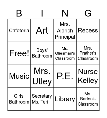 New School Scavenger Hunt! Bingo Card