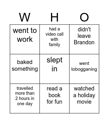 Find someone who... Bingo Card