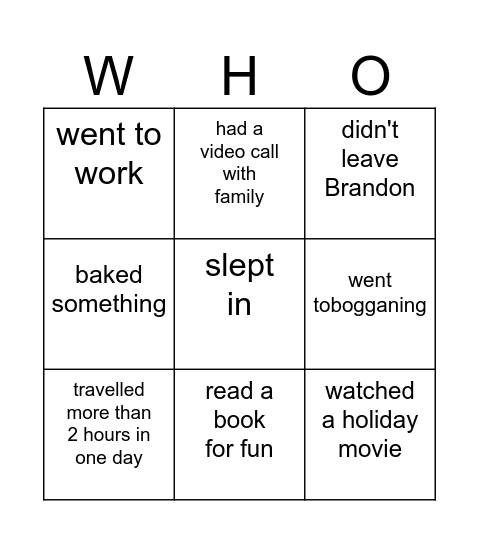 Find someone who... Bingo Card