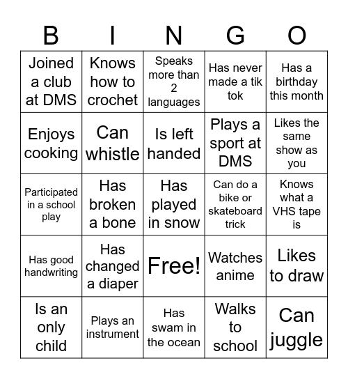 Otter Bingo Card