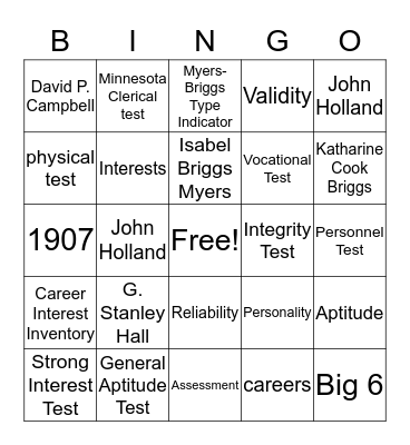 Chapter 16 Bingo Card