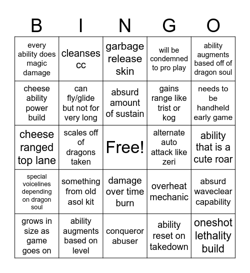 smolder bigno Bingo Card