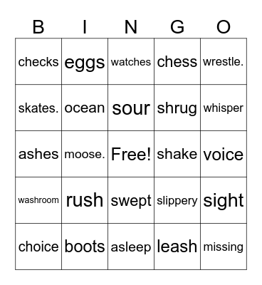 Avalon Bingo Card