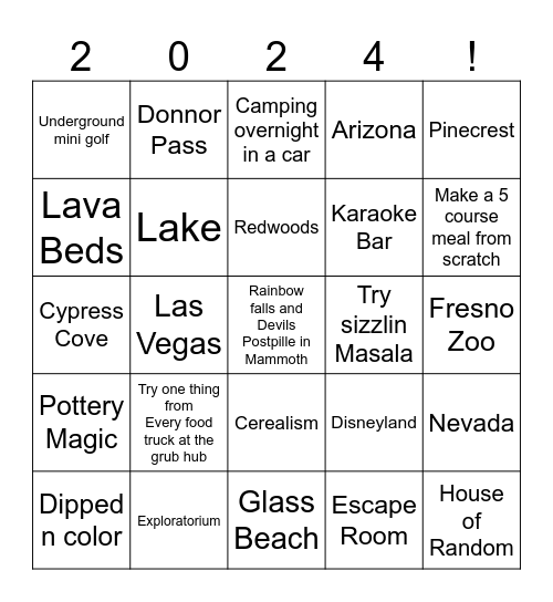 2024 Bingo Card