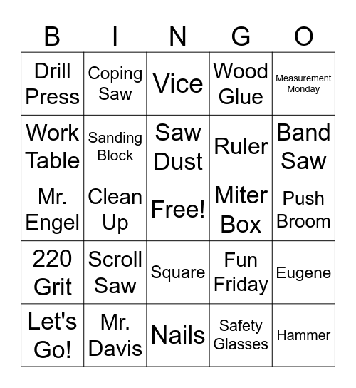 Tech Ed Bingo Card