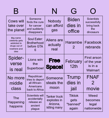 2024 Bingo Card Bingo Card